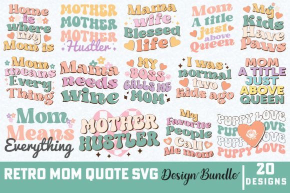 Retro Mom Quote SVG Design Bundle Review for Real Projects